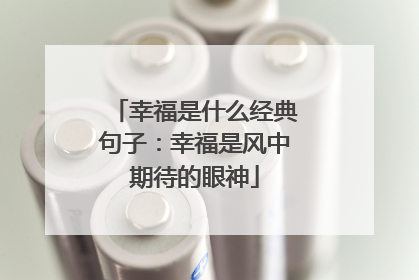 幸福是什么经典句子:幸福是风中期待的眼神
