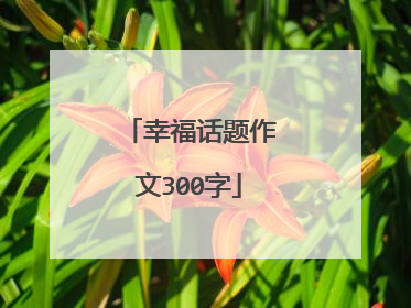 幸福话题作文300字