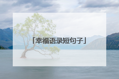 幸福语录短句子