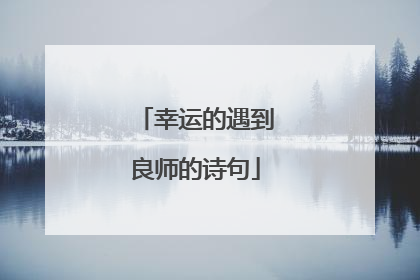 幸运的遇到良师的诗句