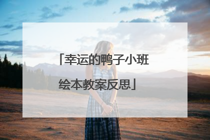 幸运的鸭子小班绘本教案反思