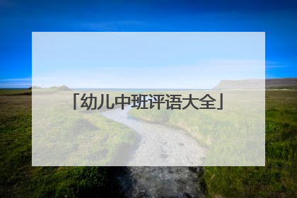 幼儿中班评语大全