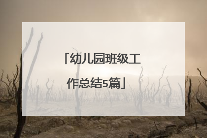 幼儿园班级工作总结5篇