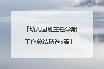 幼儿园班主任学期工作总结精选5篇
