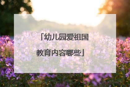 幼儿园爱祖国教育内容哪些