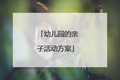 幼儿园的亲子活动方案