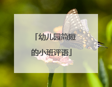 幼儿园简短的小班评语