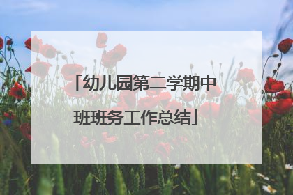 幼儿园第二学期中班班务工作总结