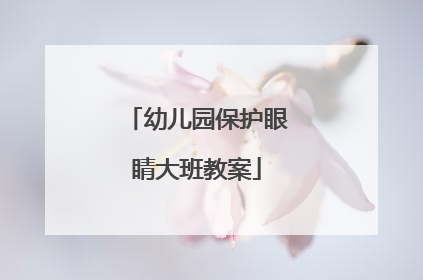 幼儿园保护眼睛大班教案
