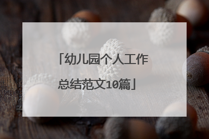 幼儿园个人工作总结范文10篇