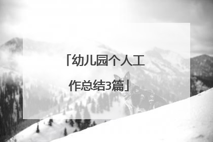 幼儿园个人工作总结3篇