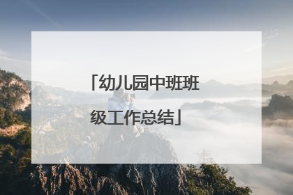 幼儿园中班班级工作总结