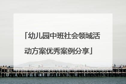 幼儿园中班社会领域活动方案优秀案例分享