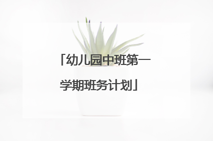 幼儿园中班第一学期班务计划