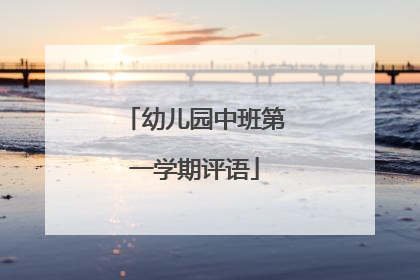 幼儿园中班第一学期评语