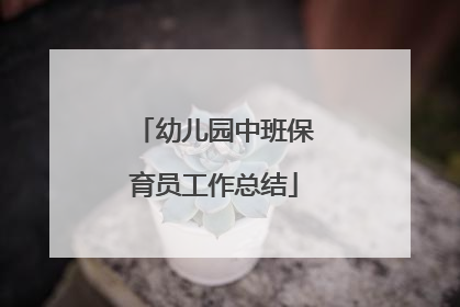 幼儿园中班保育员工作总结