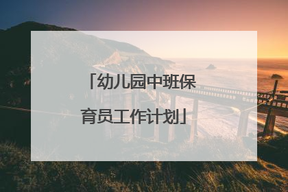 幼儿园中班保育员工作计划