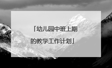 幼儿园中班上期的教学工作计划