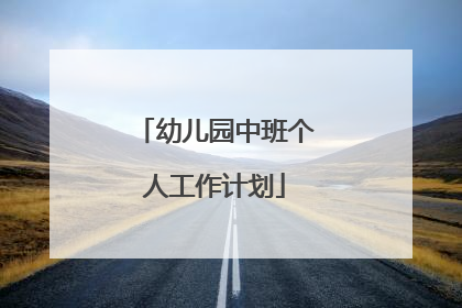 幼儿园中班个人工作计划