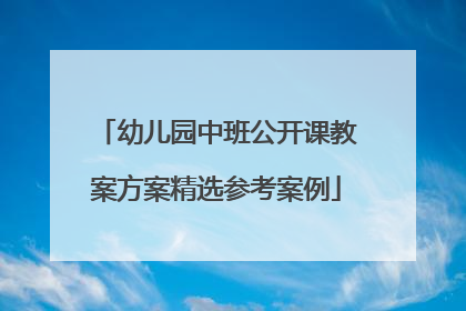 幼儿园中班公开课教案方案精选参考案例