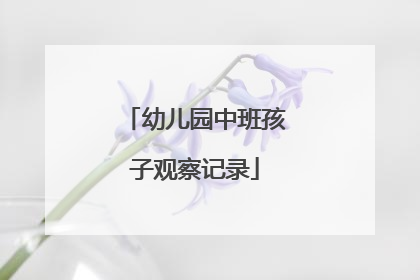 幼儿园中班孩子观察记录