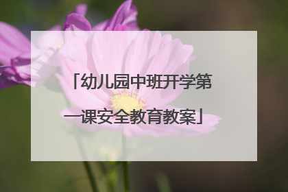 幼儿园中班开学第一课安全教育教案