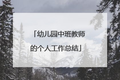 幼儿园中班教师的个人工作总结