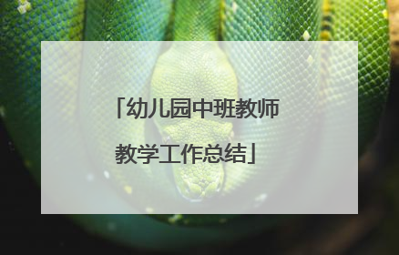 幼儿园中班教师教学工作总结