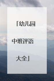 幼儿园中班评语大全
