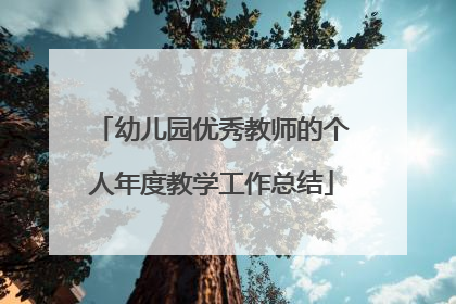 幼儿园优秀教师的个人年度教学工作总结