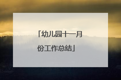幼儿园十一月份工作总结