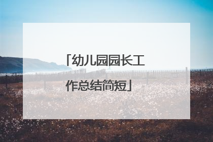 幼儿园园长工作总结简短