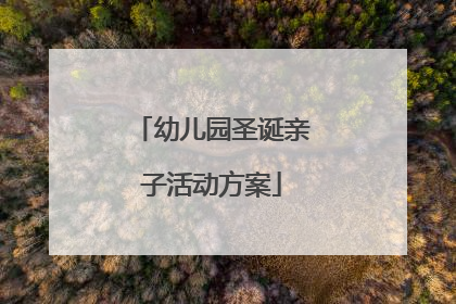 幼儿园圣诞亲子活动方案