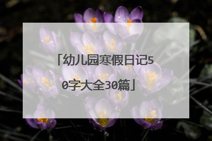 幼儿园寒假日记50字大全30篇