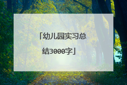 幼儿园实习总结3000字