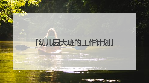 幼儿园大班的工作计划