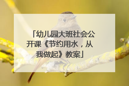 幼儿园大班社会公开课《节约用水,从我做起》教案
