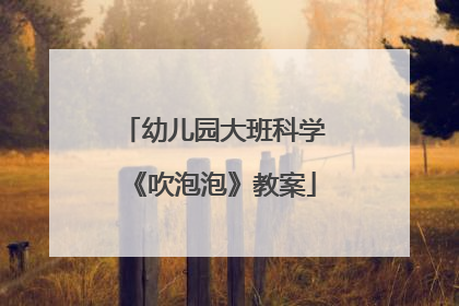 幼儿园大班科学《吹泡泡》教案