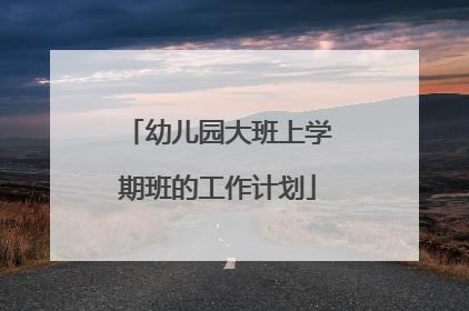 幼儿园大班上学期班的工作计划