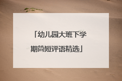 幼儿园大班下学期简短评语精选