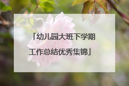 幼儿园大班下学期工作总结优秀集锦