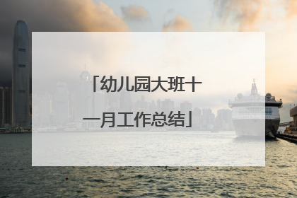 幼儿园大班十一月工作总结