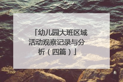 幼儿园大班区域活动观察记录与分析(四篇)