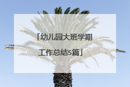 幼儿园大班学期工作总结5篇