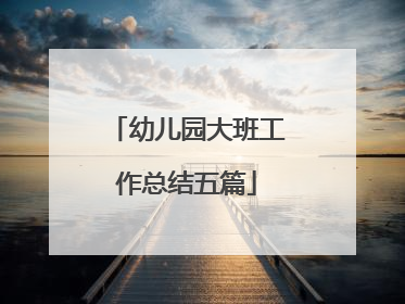 幼儿园大班工作总结五篇