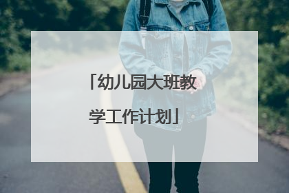 幼儿园大班教学工作计划