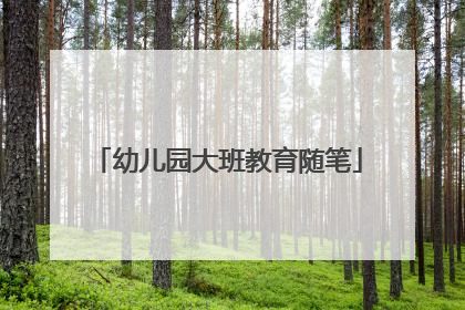 幼儿园大班教育随笔