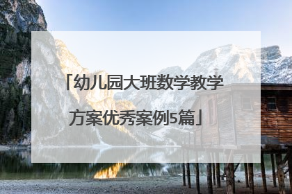 幼儿园大班数学教学方案优秀案例5篇