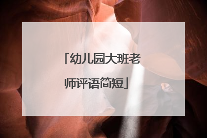 幼儿园大班老师评语简短