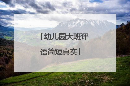 幼儿园大班评语简短真实